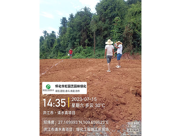洪江市托口鎮(zhèn)清水青村綠化微景觀(guān)施工現(xiàn)場(chǎng)
